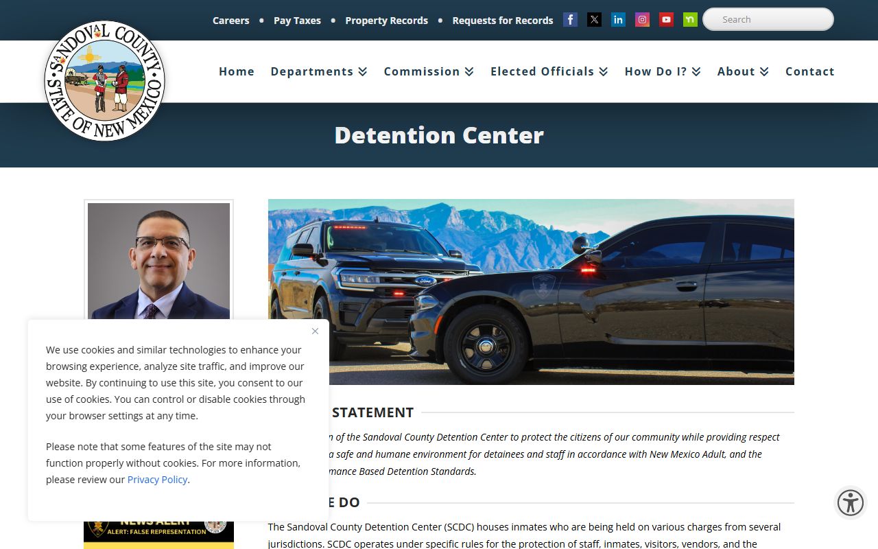 Sandoval County Detention Center official county page