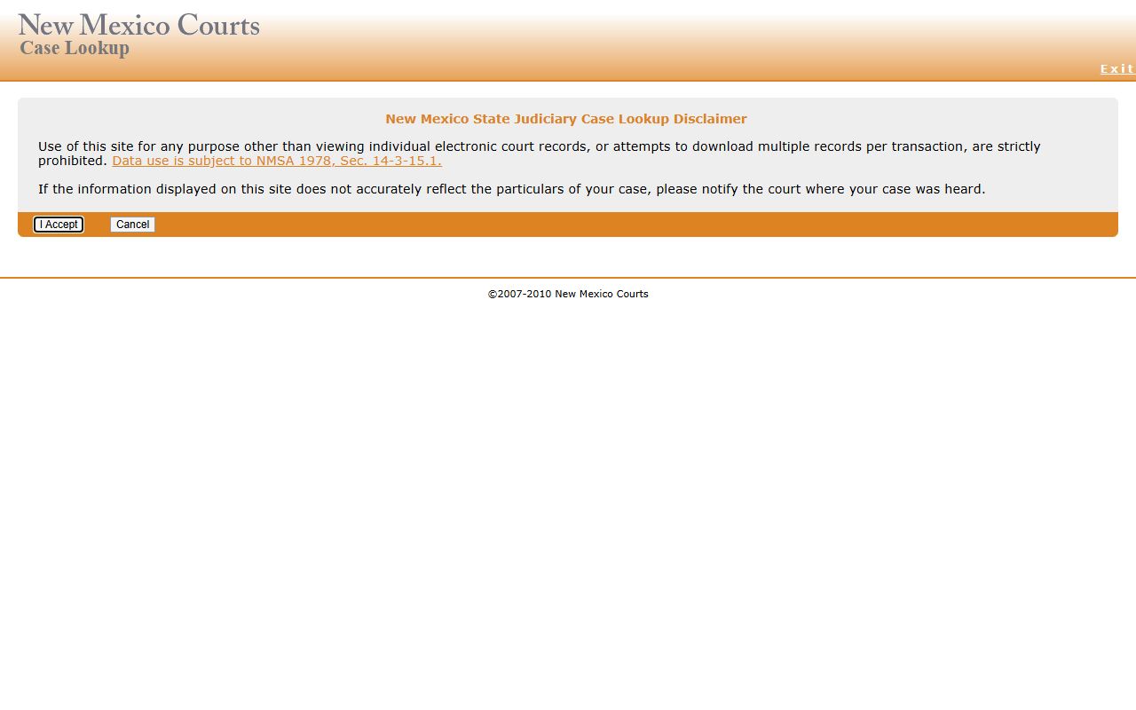 Sandoval County court records after arrest New Mexico Case Lookup portal